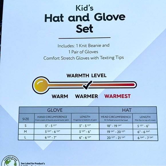 NWT Member's Mark Kids Hat and Glove Set Size S 6/6x - Picture 7 of 11